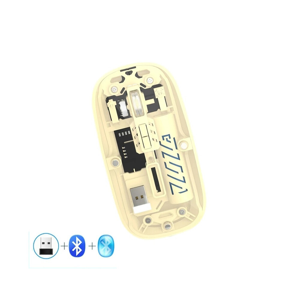 Maxpower (Hye ) Transparent Wireless Mouse Bt5.1or Bluetooth-Compatible Mouse Rechargeable Gaming Mouse For Mac,Ipad,Macbook,Laptop,Pc Mice Yellow