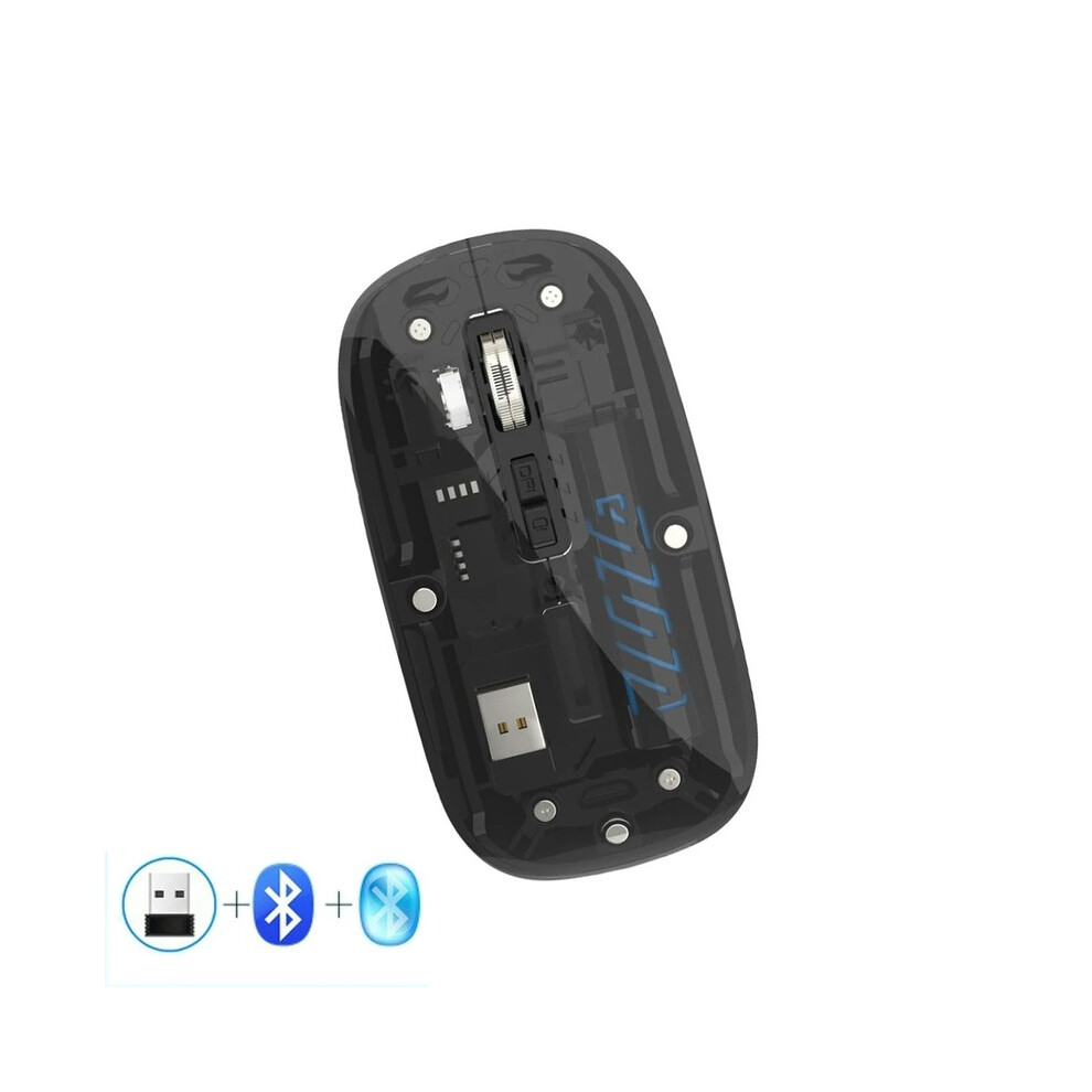 (Hye ) Transparent Wireless Mouse Bt5.1or Bluetooth-Compatible Mouse Rechargeable Gaming Mouse For Mac,Ipad,Macbook,Laptop,Pc Mice Black 9190758300505