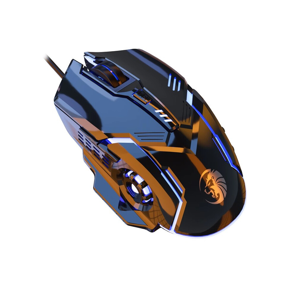 (black) F7 Wired 6 Keys Mouse Colorful Lighting Gaming and Office For Microsoft Windows and Apple IOS System