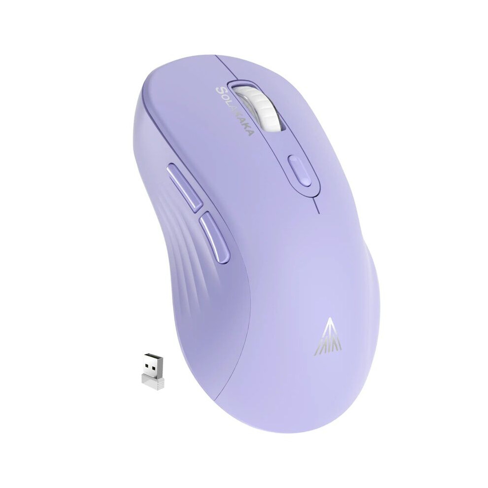 Maxpower (Purple) Sm66 Rechargeable Computer Mouse Silent Dual Mode 2.4Ghz Wireless Lightweight Ergonomic 4200 Dpi Pc Office Mouse