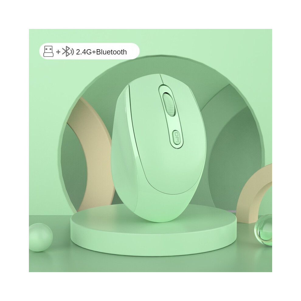 Maxpower (Green) Bluetooth 5.1 Wireless Mouse Wireless Mouse Dual Mode Rechargeable Mouse 1200 Dpi Gaming Mouse For Macbook Tablet Laptop Pc Green