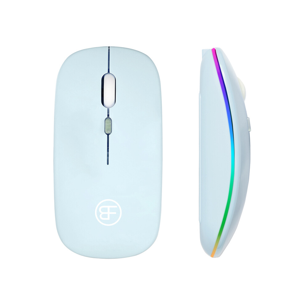 (Blue) Tooth-Compatible Mouse 2.4Ghz Wireless Mouse Rechargeable Silent Mouse Usb Gaming Mice 1600Dpi For Pc Mac Tablet Laptop Ipad Blue 9190758294538