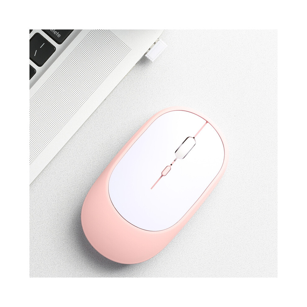 (Pink) Bluetooth-Compatible Mouse 2.4Ghz Wireless Mouse Rechargeable Silent Mouse Usb Gaming Mice 1600Dpi For Pc Mac Tablet Laptop Ipad Pink 9190758294477