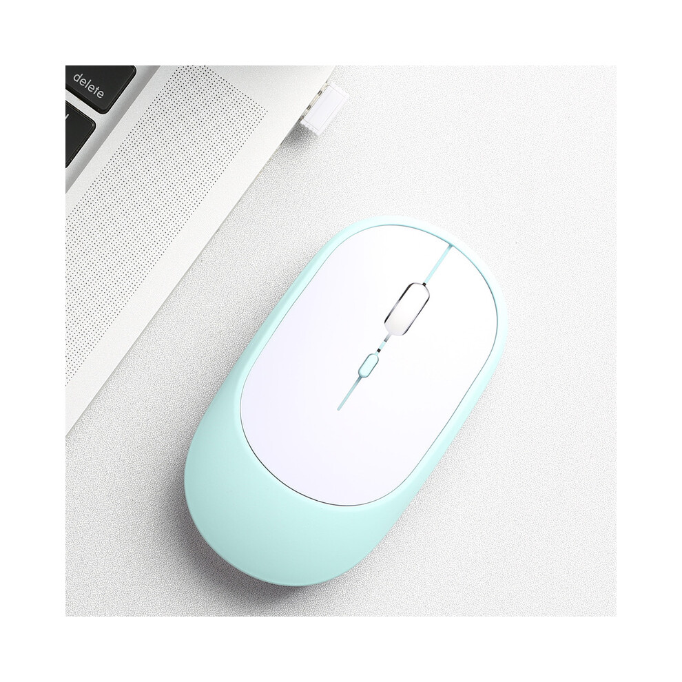 (Green) Bluetooth-Compatible Mouse 2.4Ghz Wireless Mouse Rechargeable Silent Mouse Usb Gaming Mice 1600Dpi For Pc Mac Tablet Laptop Ipad Green 9190758294446