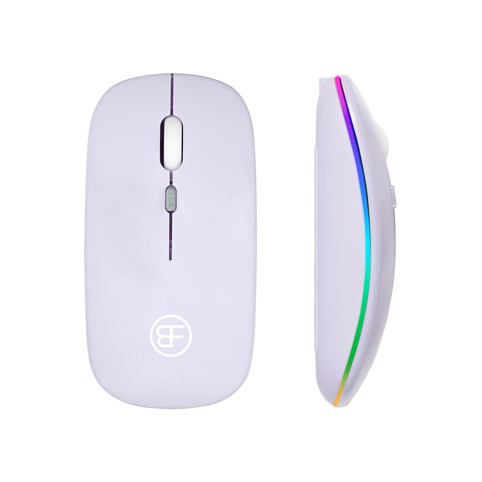 (Purple) Bluetooth-Compatible Mouse 2.4Ghz Wireless Mouse Rechargeable Silent Mouse Usb Gaming Mice 1600Dpi For Pc Mac Tablet Laptop Ipad Purple 9190758294521