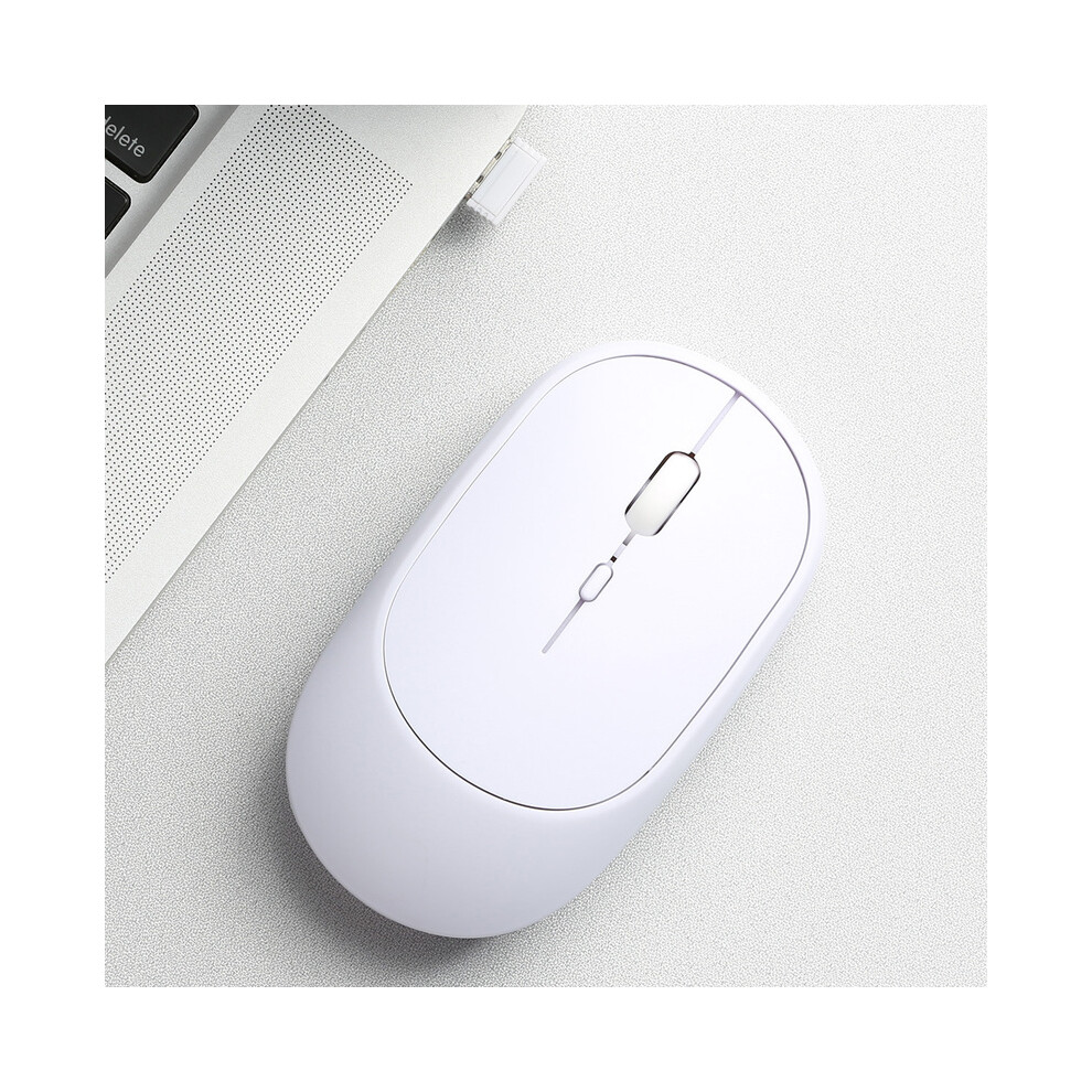 Maxpower (White) Bluetooth-Compatible Mouse 2.4Ghz Wireless Mouse Rechargeable Silent Mouse Usb Gaming Mice 1600Dpi For Pc Mac Tablet Laptop Ipad White