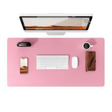 (Pink, 80x40 cm) Desk Pad Protector, Office Desk Mat, Large Mouse Pad, Waterproof Non-Slip PU Leather Desk Blotter for Office and Home