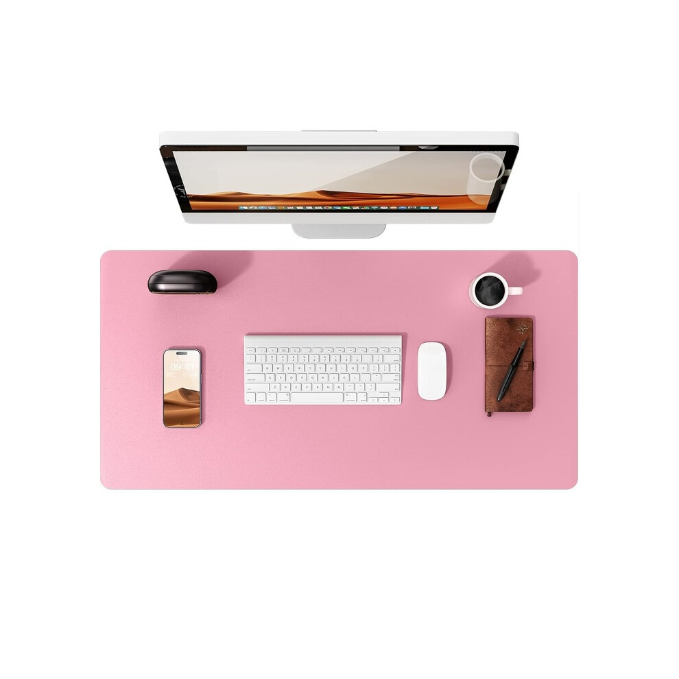 Maxpower (Pink, 90X43cm) Desk Pad Protector, Office Desk Mat, Large Mouse Pad, Waterproof Non-Slip Pu Leather Desk Blotter For Office And Home