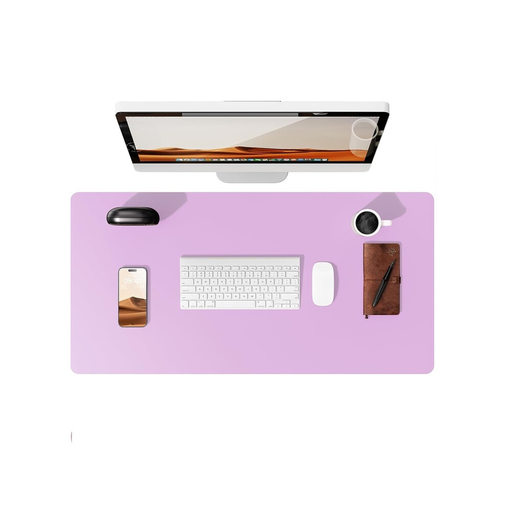 (Taro Purple, 60x35 cm) Desk Pad Protector, Office Desk Mat, Large Mouse Pad, Waterproof  Non-Slip PU Leather Desk Blotter for Office and Home