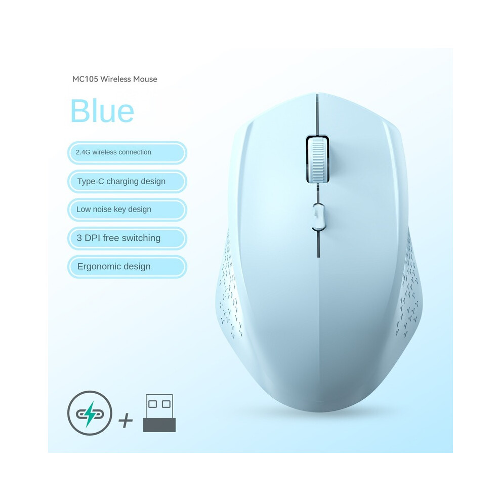 Maxpower (Only 2.4G ) Rechargeable Tooth-Compatible Wireless Mouse Optical Mice With Usb Rgb 1600Dpi Mouse For Computer Laptop Pc Mute Mouse Blue