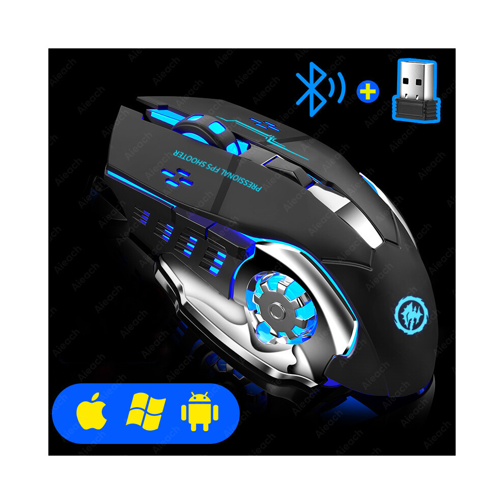 Photos - Mouse MAXPOWER  AIEACH Bluetooth  Gaming Computer Rechargeable Wireless  USB Mechanical E-Sports Backlight PC Gamer  (Black)