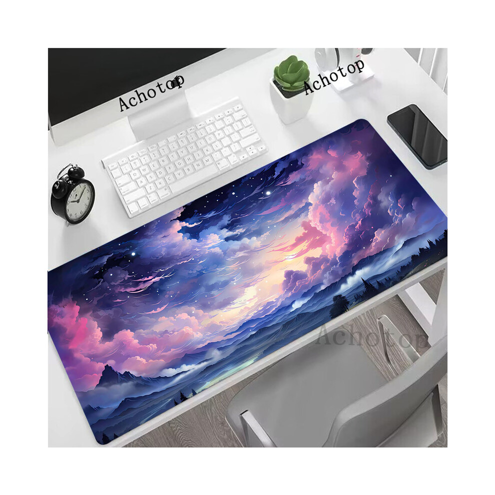 (LY001212 (26), 700x300x3mm) pink cloud Gamer Mouse Pad Rubber Mousepads Locking Edge Mouse Mat Locking Edge Gaming Mousepad Keyboard Pads Tapis De Souris