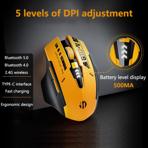(Bluetooth mouse) INPHIC A9 Bluetooth Mouse Rechargeable Wireless Mouse Silent Ergonomic 2