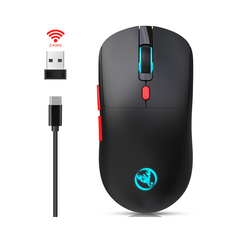Photos - Mouse MAXPOWER  Rechargeable USB Wireless  Adjustable 3600dpi 7 Colors RGB Comfortable Mice for Home Office Laptop Computer Gam (black)