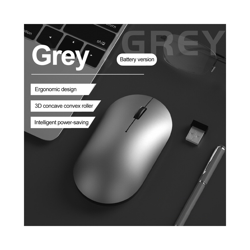 (2.4G ) Wireless Mouse Gaming Mouse Portable Silent Mice 1600Dpi Adapter For Laptop Computer Desktop Pc Macbook Ipad Iphone Tablet Grey 9190758293029