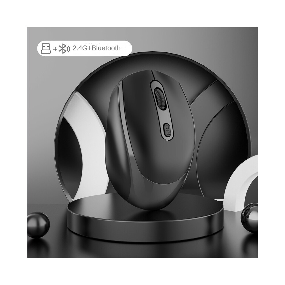 Maxpower (Black) Rechargeable Bluetooth 5.2 Mouse Usb Dual Mode Wireless Mouse 1200 Dpi For Macbook Tablet Laptop Pc Gaming Accessories Black