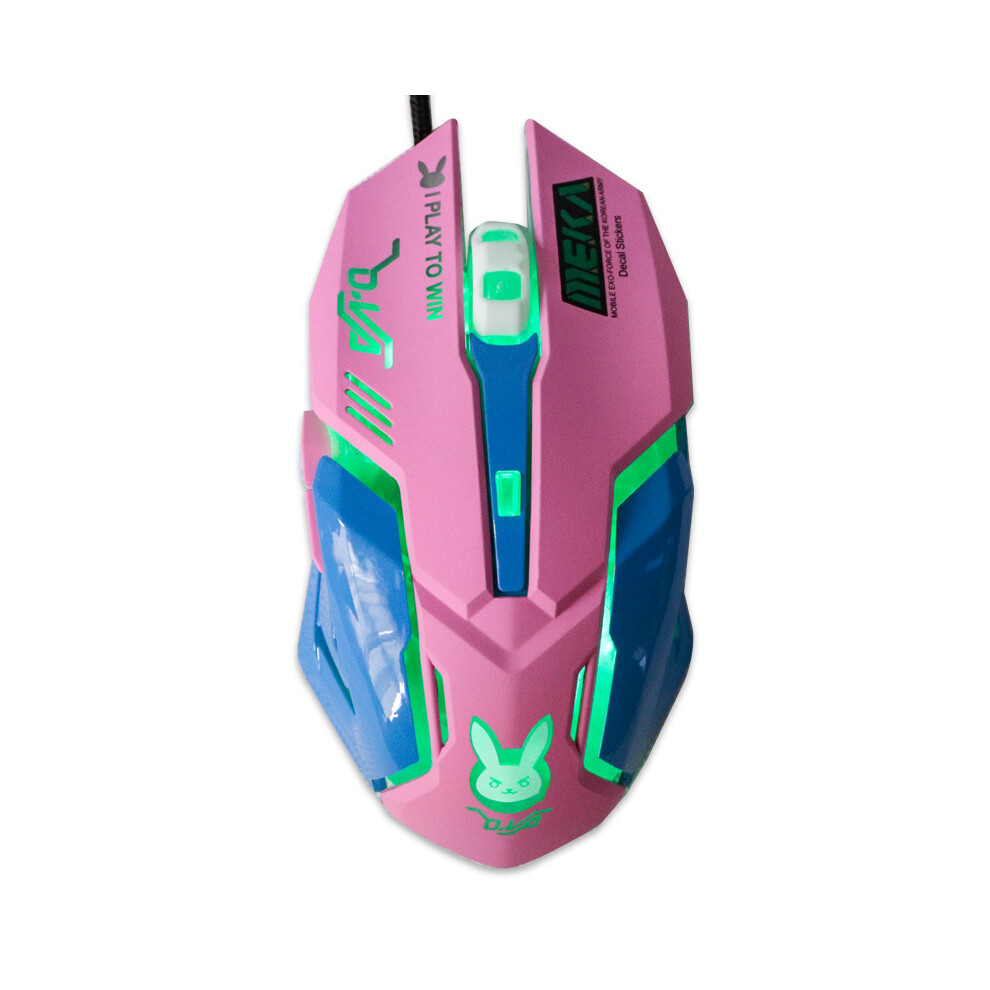 Maxpower ( Mute) 2400Dpi Gaming Mouse Color Backlit Silent Mouse Usb Wired Gaming Mouse Computer Professional For Lol Data Laptop Pink