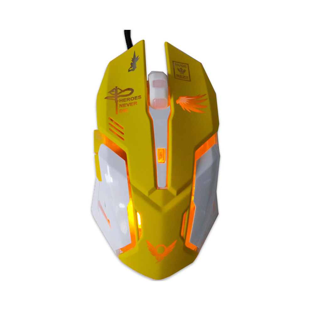 Maxpower ( Sound) 2400Dpi Gaming Mouse Color Backlit Silent Mouse Usb Wired Gaming Mouse Computer Professional For Lol Data Laptop Yellow/Pink