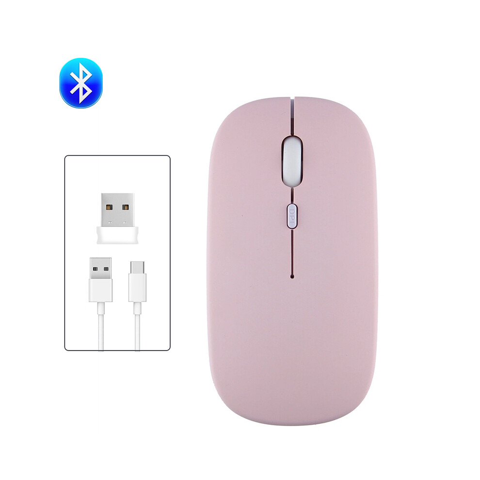 Maxpower (Pink) Rechargeable Wireless Bluetooth Mouse Portable Silent Ergonomic Mice For Ipad Computer Laptop Tablet Phone Office Gaming Mouse
