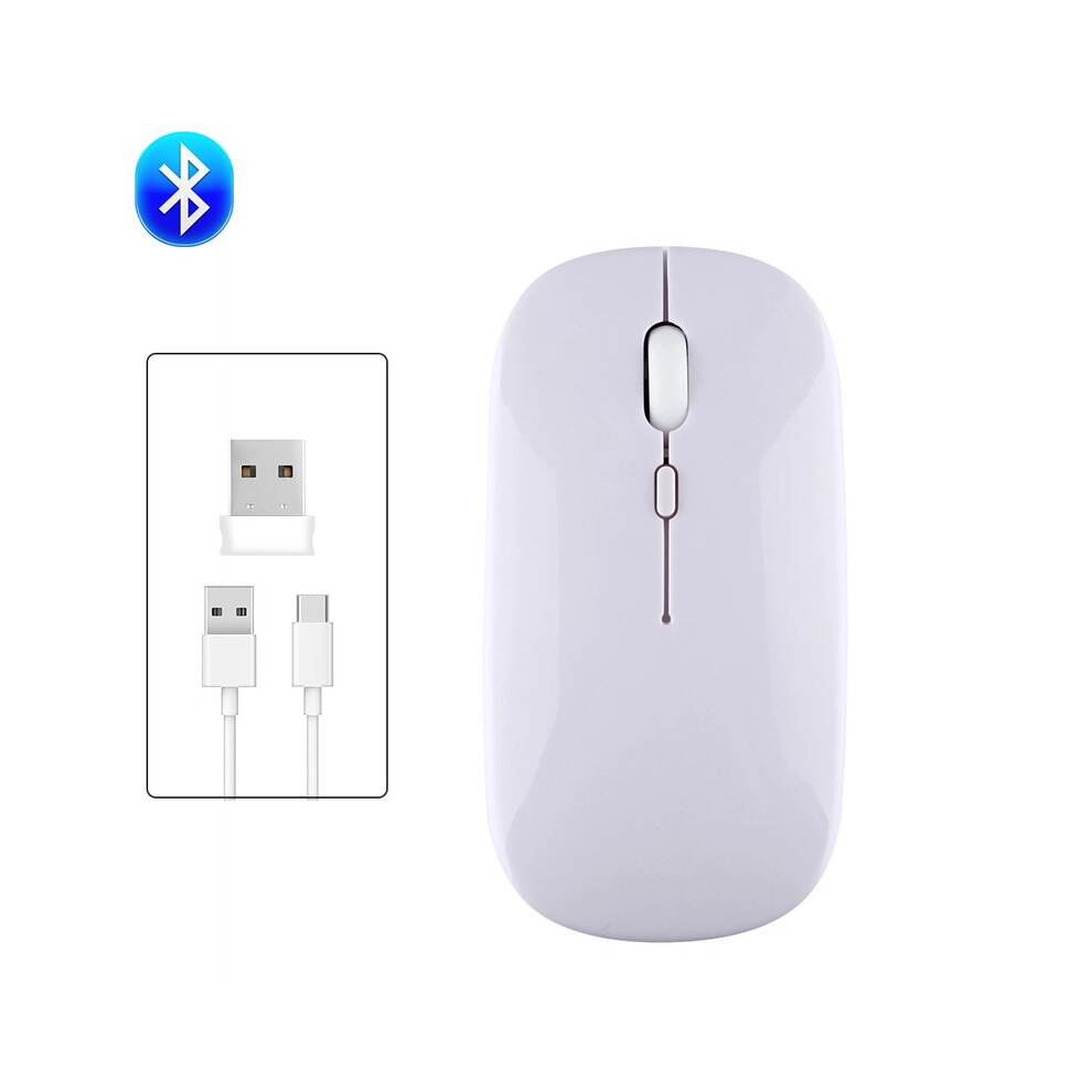 Maxpower (White) Rechargeable Wireless Bluetooth Mouse Portable Silent Ergonomic Mice For Ipad Computer Laptop Tablet Phone Office Gaming Mouse