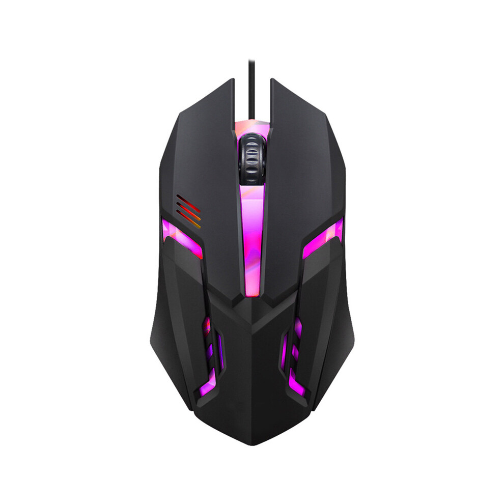 (black) Kebidumei E-Sports Wired Mouse LED Luminous Backlit USB 2.4GHz 1000DPI For PC gamer Laptop Office Mute Computer Gaming Mouse