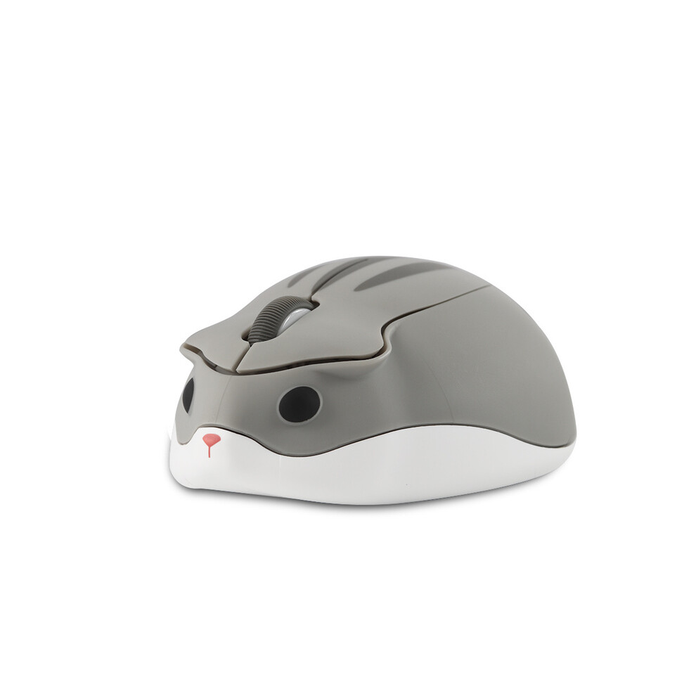 Maxpower (Grey) Cute Wireless Mouse Hamster Designed Creative Mause Ergonomic Usb Optical 1200 Dpi Mini Mice Kid Gifts For Pc Laptop