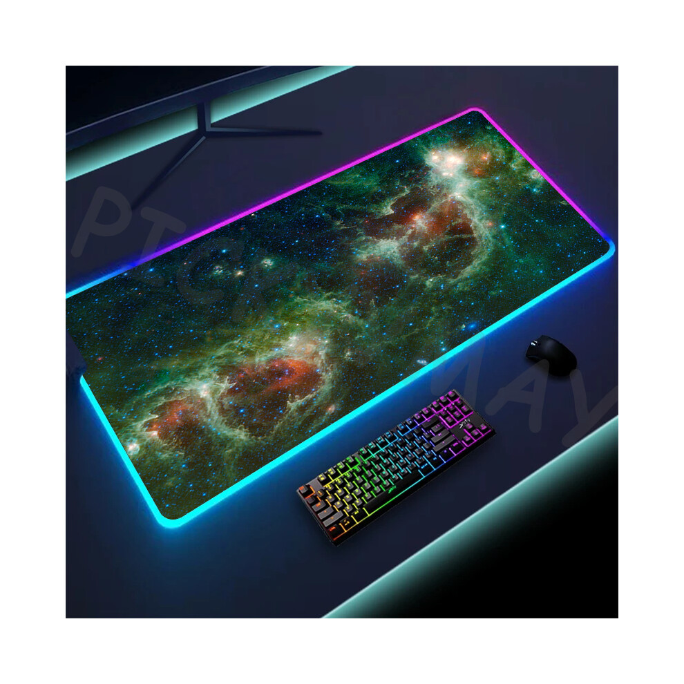 Maxpower (Ko947643 (2), 300X700x3mm) Universe Rgb Gaming Mousepad Space Mouse Mats Led Large Gamer Mousepads Xxl Keyboard Pads Luminous Desk Mat Mouse Pad Back