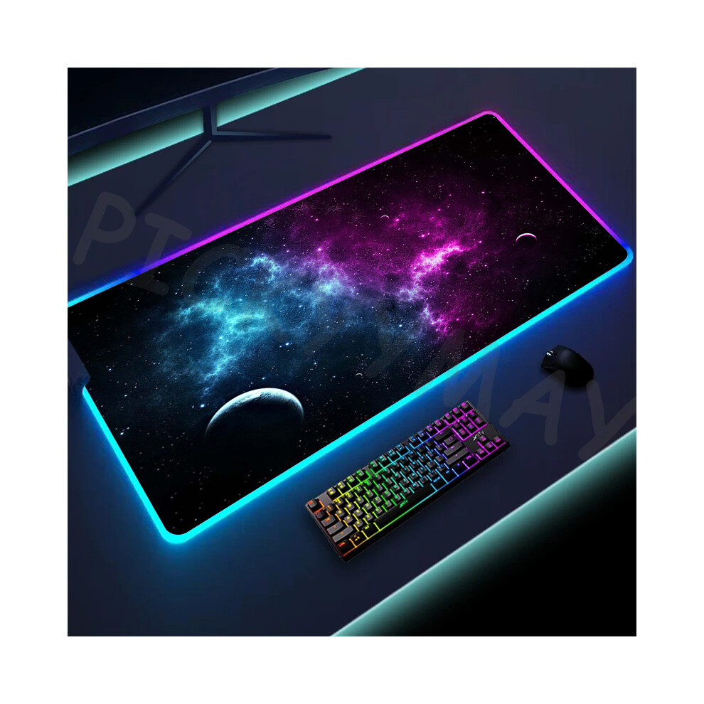Maxpower (Spa001 (29), 300X700x3mm) Universe Rgb Gaming Mousepad Space Mouse Mats Led Large Gamer Mousepads Xxl Keyboard Pads Luminous Desk Mat Mouse Pad Backl