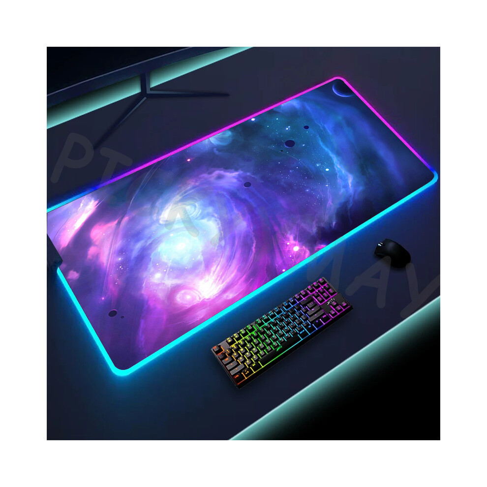 Maxpower (Ss Sp (13), 300X700x3mm) Universe Rgb Gaming Mousepad Space Mouse Mats Led Large Gamer Mousepads Xxl Keyboard Pads Luminous Desk Mat Mouse Pad Backli