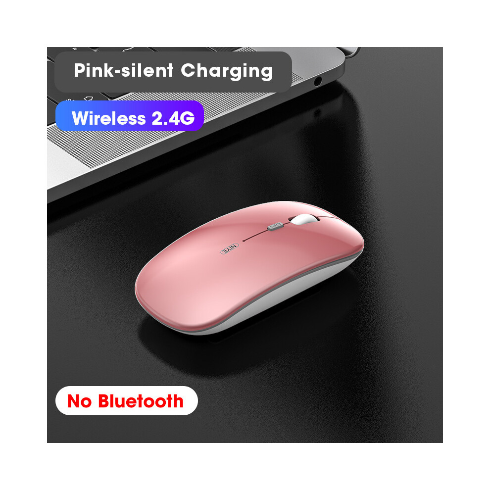 Maxpower ( 2.4Ghz) Wireless Mouse Computer Bluetooth Mouse Silent Pc Mause Rechargeable Ergonomic Mouse 2.4Ghz Usb Optical Mice For Laptop Pc Pink