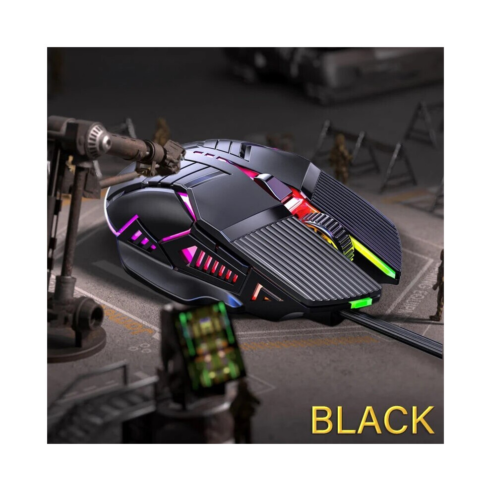 Maxpower (Gm6 ) Gm6 Wired Mouse Rgb Mice Wired Computer Mause Led Backlit Ergonomic Gaming Mouse For Laptop Pc Black