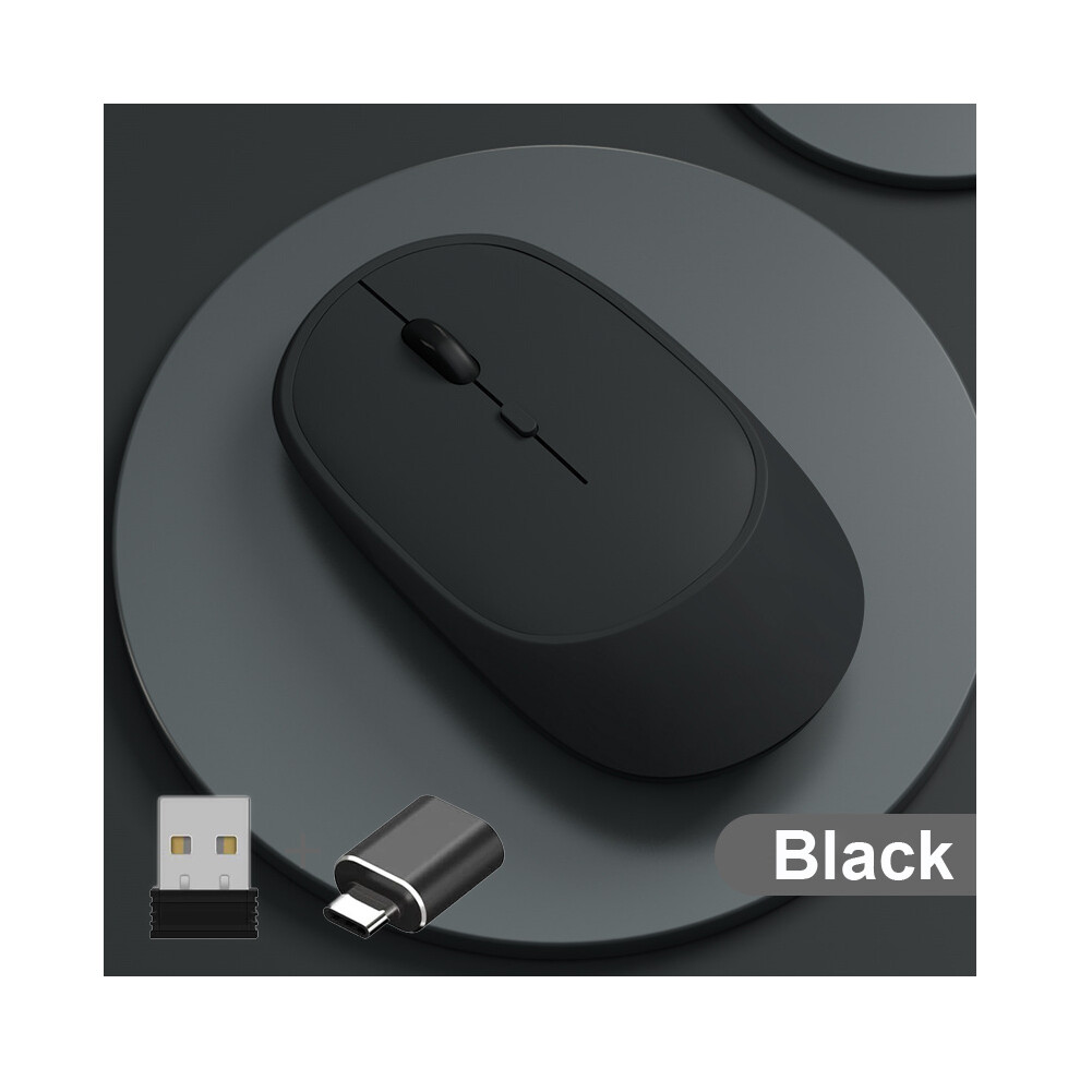 (B With Adapter) Wireless Mouse Rechargeable Mouse Gamer Dual Modes Bluetooth-Compatible Usb Mute Mice For Laptop Pad Tablet Macbook Mause 9190758308235