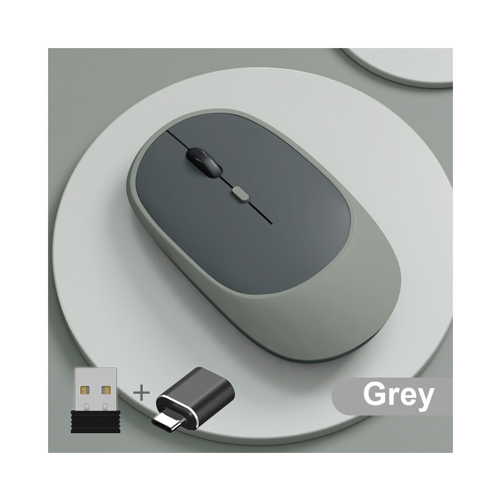 Maxpower (E With Adapter) Wireless Mouse Rechargeable Mouse Gamer Dual Modes Bluetooth-Compatible Usb Mute Mice For Laptop Pad Tablet Macbook Mause