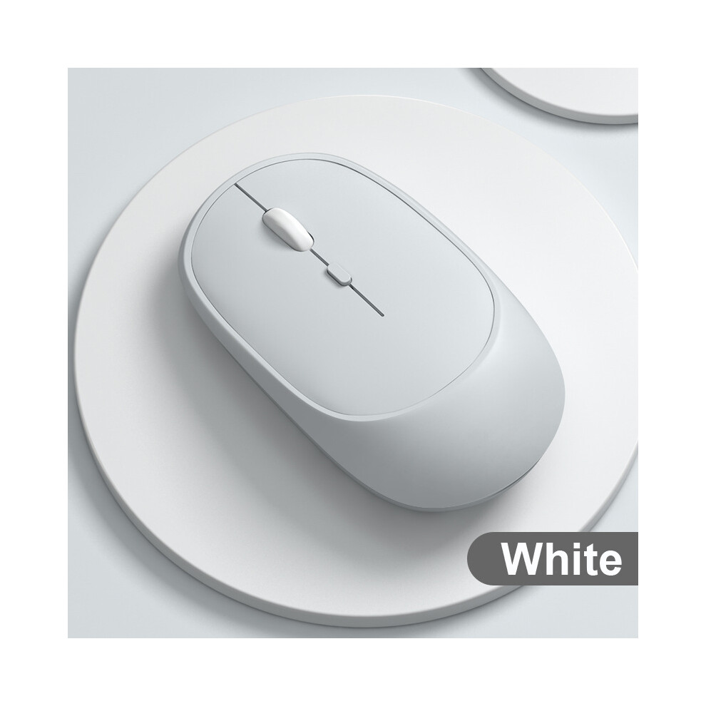 ( A) Wireless Mouse Rechargeable Mouse Gamer Dual Modes Bluetooth-Compatible Usb Mute Mice For Laptop Pad Tablet Macbook Mause White 9190758310696