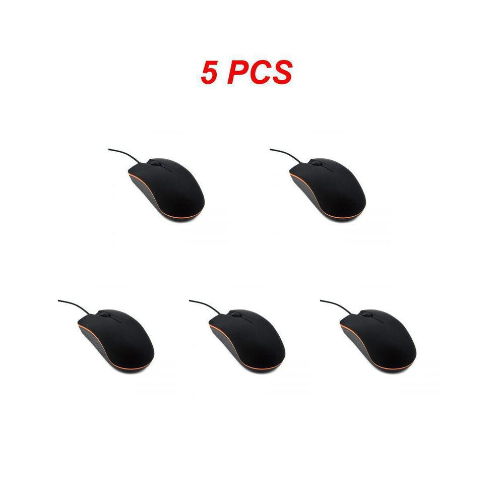 Maxpower ( Mouse 5Pcs) Ryra Usb 3D Wired Optical Mini Mouse Mice For Pc Laptop Pc Computers Mini Mouse Mice For Pc Laptop Computers Wired Mouse Black