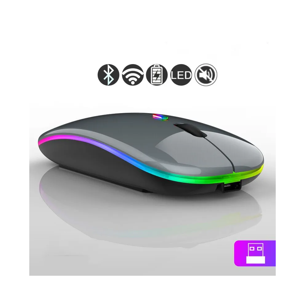 (2.4G bluetooth Led) Bluetooth Mouse for APPle MacBook Air Pro Retina 11 12 13 15 16 mac book Laptop Wireless Mouse Rechargeable Mute Gaming Mouse