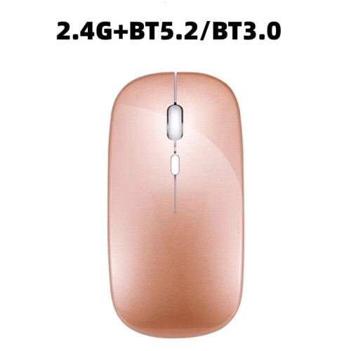 (Rose) Tablet Phone Computer Bluetooth Wireless Mouse Charging USB Wireless Mouse Portable Mouse