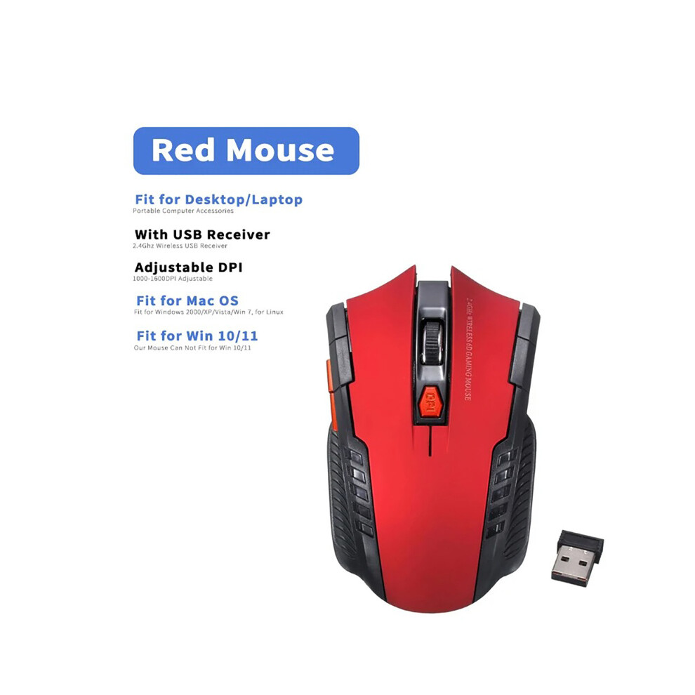 Photos - Mouse MAXPOWER  2.4GHz Wireless  Optical Mice  Gaming with USB Receiver Gamer 2000DPI 6 Buttons  For Computer Laptop Ac (Red)