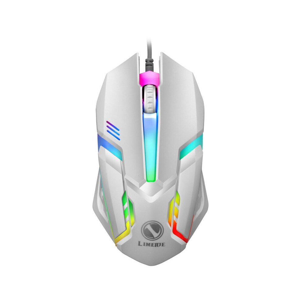 Maxpower (White) Limei S1 E-Sports Led Luminous Backlit Wired Mouse Usb Wired For Desktop Laptop Mute Office Computer Gaming Mouse White