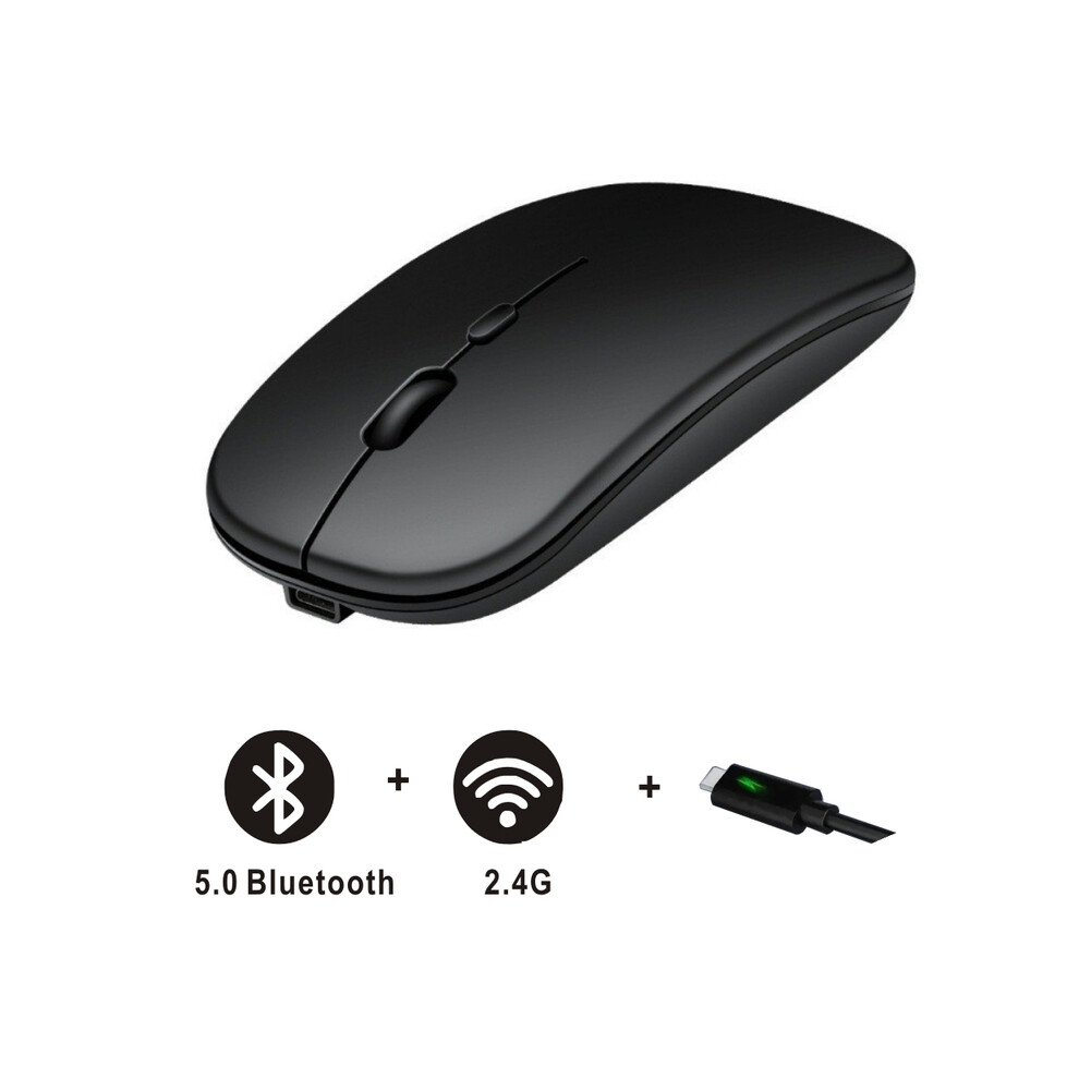 (Bluetoothusbcharge1) Rechargeable Bluetooth Mouse Wireless Dual Mode 5.2 Silent Computer Gaming Ergonomic Mouse 2.4 Usb For Pc Laptops 9190758311983