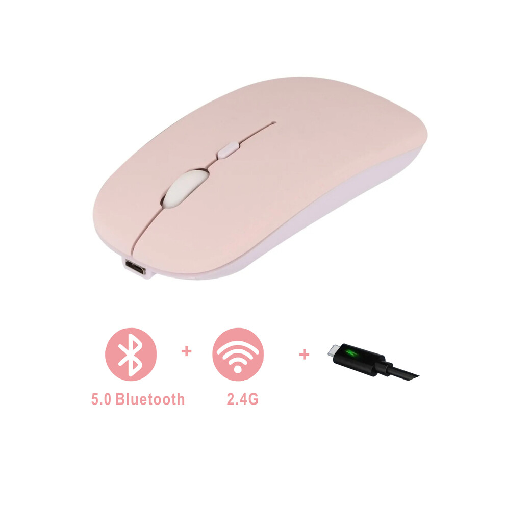 Maxpower (Bluetoothusbcharge2) Rechargeable Bluetooth Mouse Wireless Dual Mode 5.2 Silent Computer Gaming Ergonomic Mouse 2.4 Usb For Pc Laptops