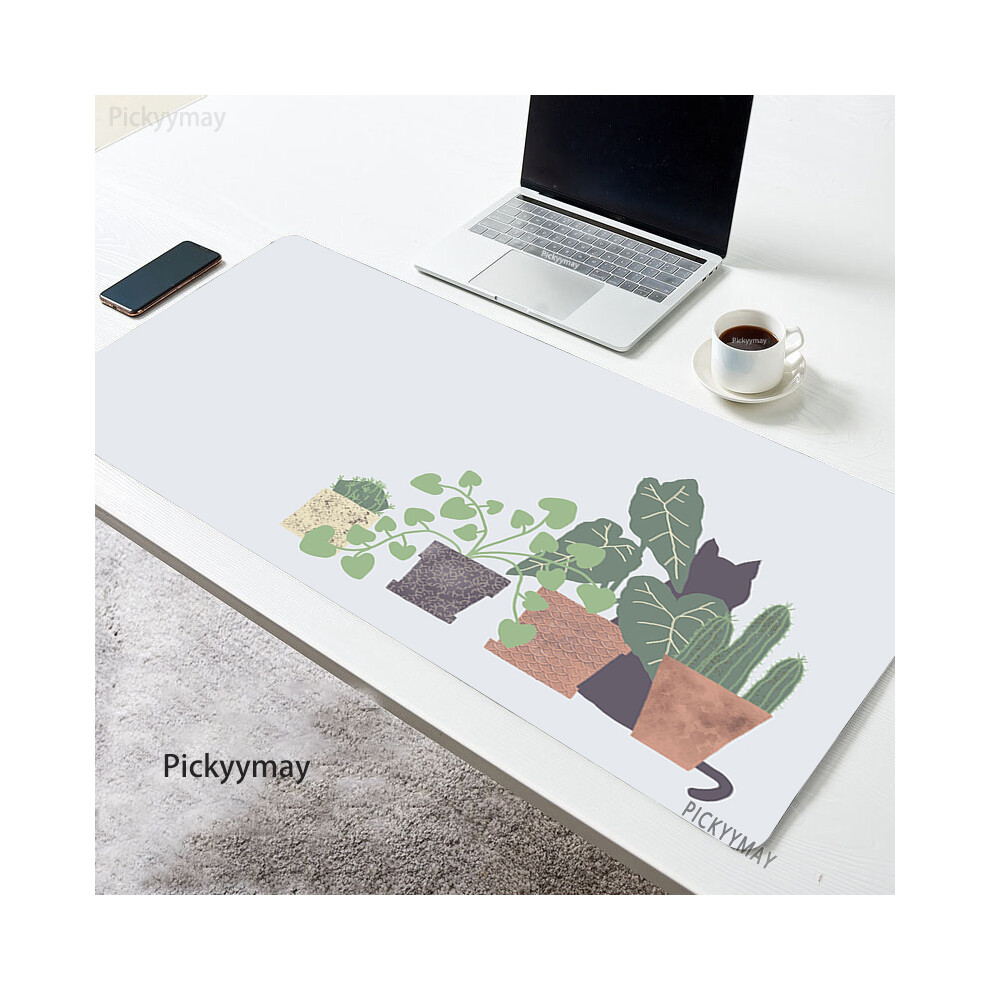 (WA00330 Plants (7), 800x400x2mm) Large Mouse Pads Kawaii Plants Office Mausepads Mousepad Rubber Art Table Mat Company Desk Pad Cute Cat Laptop Rugs