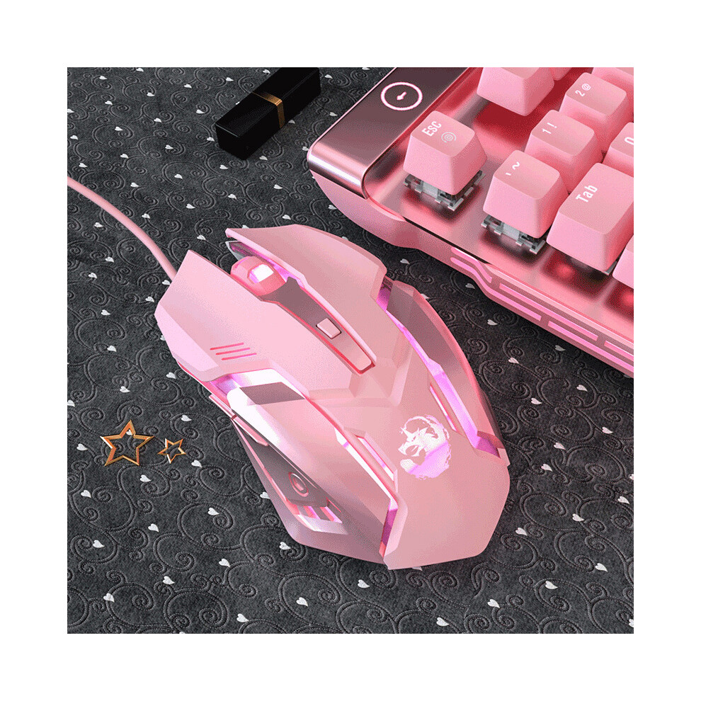 (s6 wired mouse) Gaming Mute Mouse Cute RGB Gamer 6 Buttons Mice Optical Office Computer Mouse For Desktop Laptop Ergonomic Game Mouse
