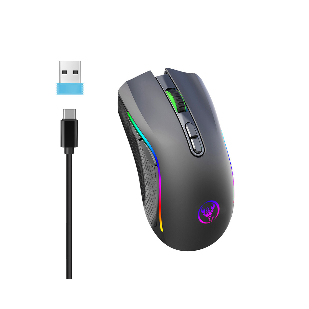Maxpower (Black) Rechargeable Wireless Rgb Gaming Mouse Ergonomic Gaming Backlit Mice For Laptop Pc Black
