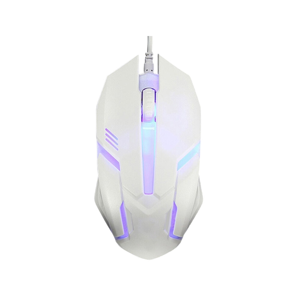 Maxpower (White) Ergonomic Wired Gaming Mouse Button Led 1000 Dpi Usb Computer Mouse Gamer Mice S1 Silent Mause With Backlight For Pc Laptop White