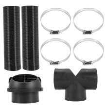 75mm Car Auto Heater Pipe Duct T Piece Warm Air Outlet Vent Hose Clips Set for Parking Heater Webas
