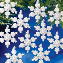 Sada na vianocn kor lkov ozdoby THE BEADERY Mini Pearl Snowflake 2"""" na 24 kusov