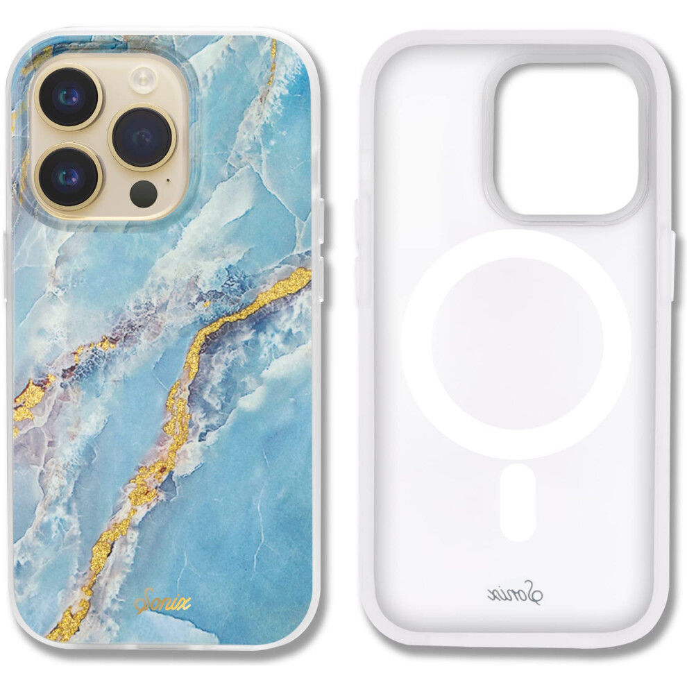 Sonix-H Lle F R Iphone 14 Pro Max | Kompatibel Mit Magsafe | Fallgetestet Aus 3 M H He | Eisblauer Marmor-image