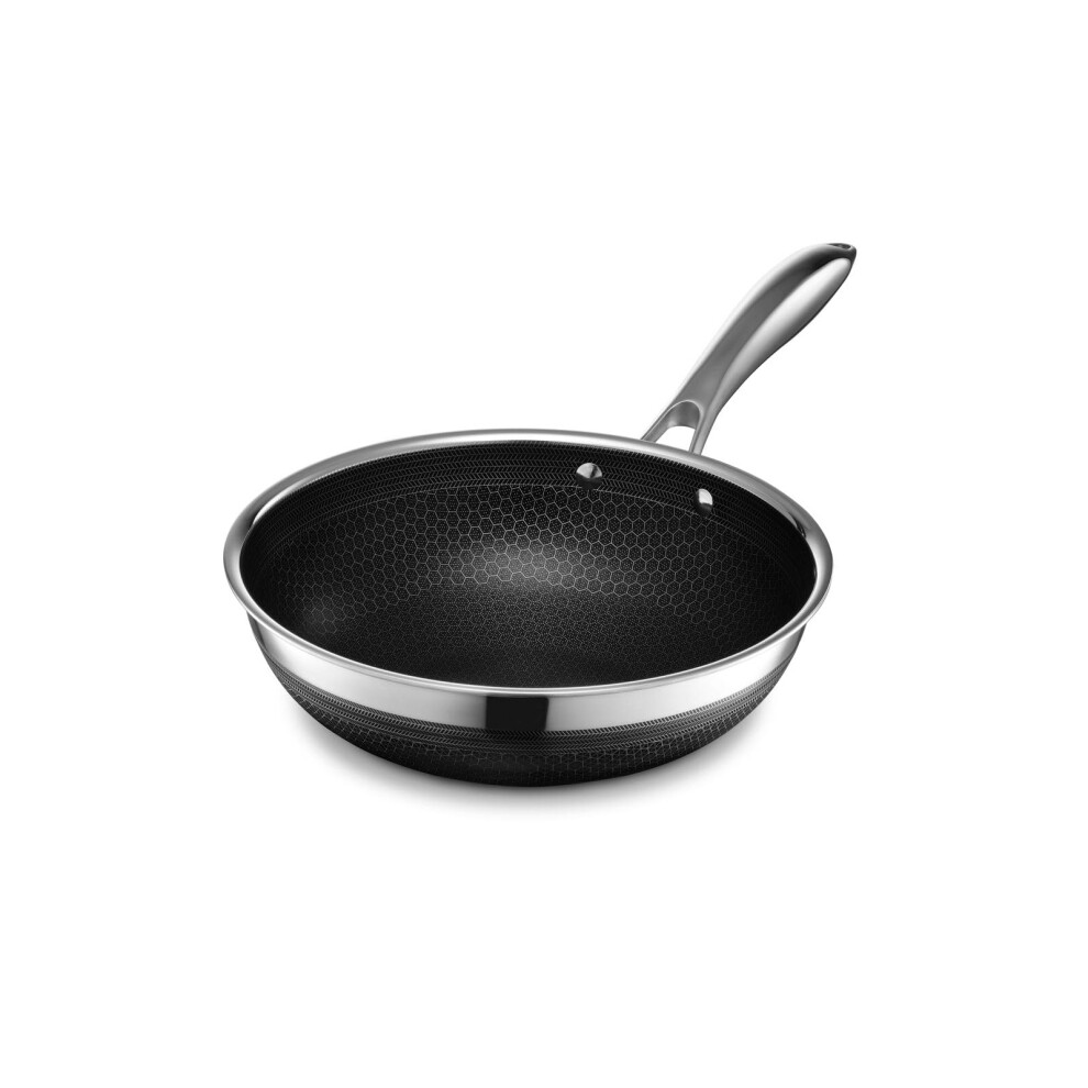 HexClad Hybrid Nonstick Wok 10-Inch Stay-Cool Handle Dishwasher Saf