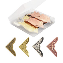80-PCS Metal Book Corners Small Book Corner Protector Iron Corner Decorative fr Scrapbook Fotoalbum Dagbok Cover Corner Scrapbook Album Meny Fol